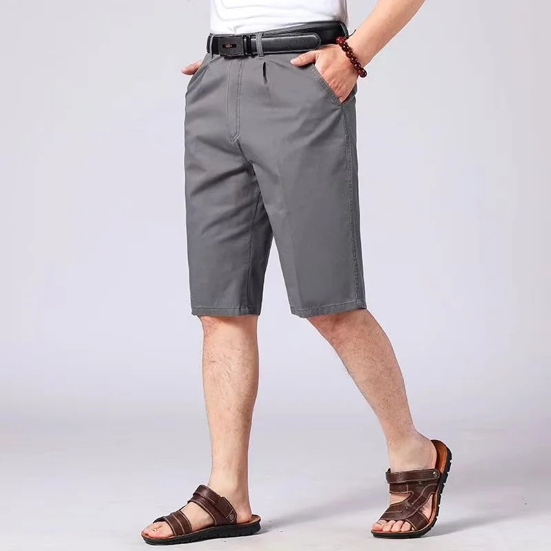 MRMT 2024 Brand Men\'s Shorts Middle-Aged And Elderly Cotton Seven-Point Pants Men Shorts High Waist Deep Loose Comfort Shorts