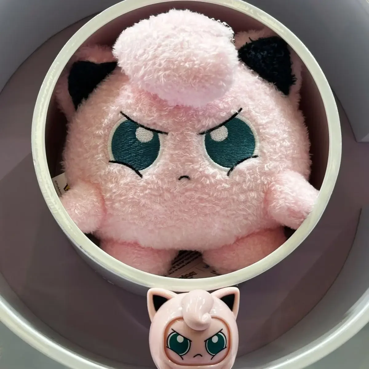 Soft Fluffy Jigglypuff Stuffed Anime Toy Angry Expression Plush Toy Huggable Plushies Throw Pillow for Home Ornament Fans Gift
