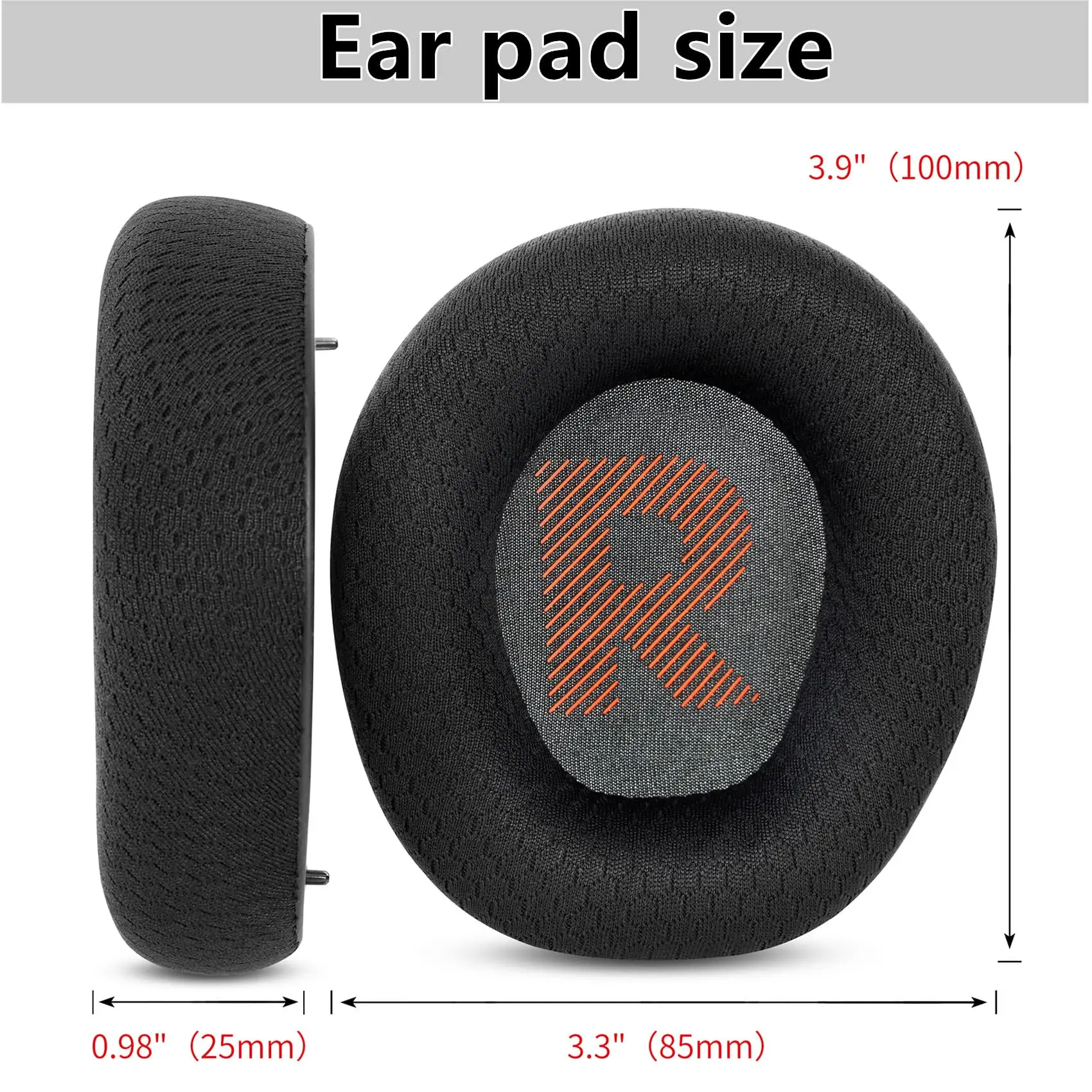 Mesh Fabric Replacement Earpads Cushions for JBL Quantum 100/100X/100P/100M2 Quantum 350 Quantum 360 Headphones