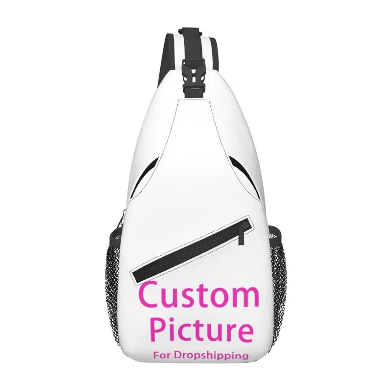 Custom Personalized Photo Logo Sling Bags for Men Cool DIY Print Shoulder Chest Crossbody Backpack Traveling Daypack