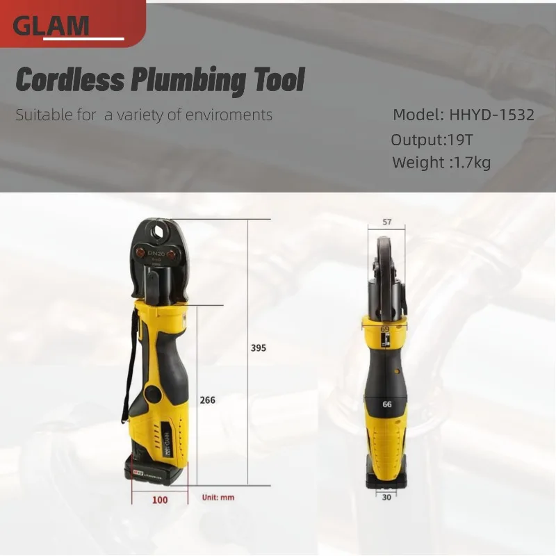 اللاسلكي HVAC المكشكش Pex أنبوب تركيبات أداة تجعيد الأنابيب الهيدروليكية مع ProPress Jaw U 16-32 مللي متر لتركيب السباكة