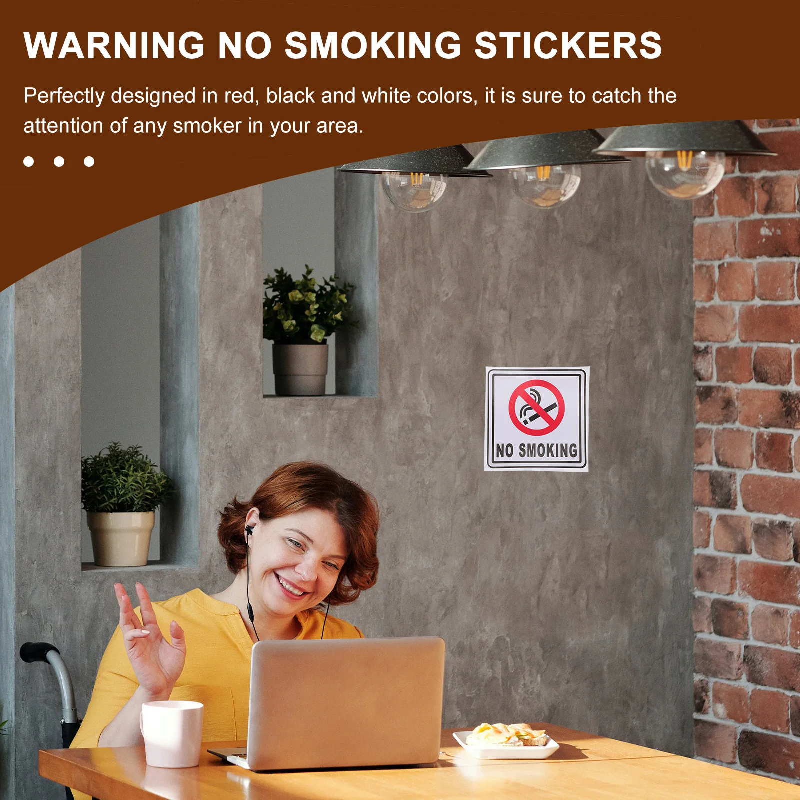 

12 Pcs No Smoking Sticker Adhesive Stickers Warning Signs for Business Car The Pet Decals