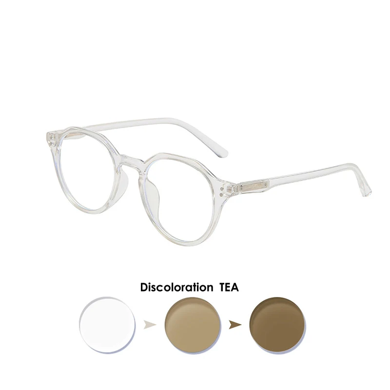 VCKA Anti-Blue Photochromic Myopia Glasses Women Men TR90 Frames Custom Prescription Computer Eyewear   -0.5 TO -10