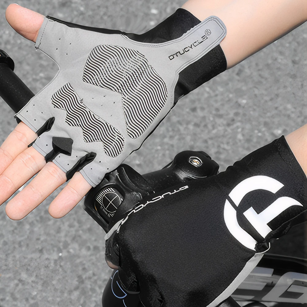 

Half Finger Short Gloves W/ Shockproof Foam Padded Anti-Slip Bike Glove Bicycle Motorcycle Glove for Outdoor Workout Sports