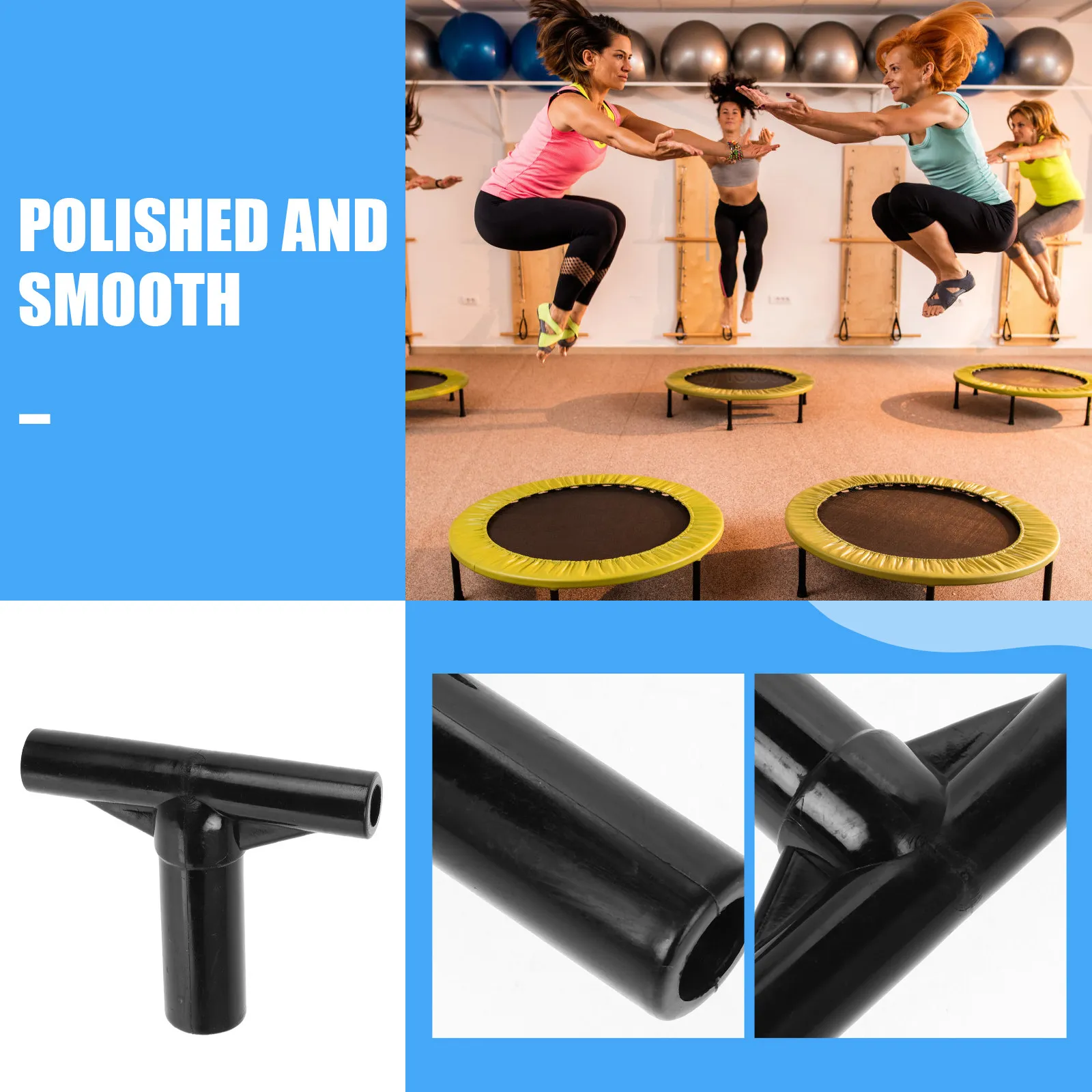 2Pcs T-Shaped Trampoline Pole Connector Sleeve PP Plastic Tube Connector for Enhanced Jumping Safety Universal Fit Trampoline