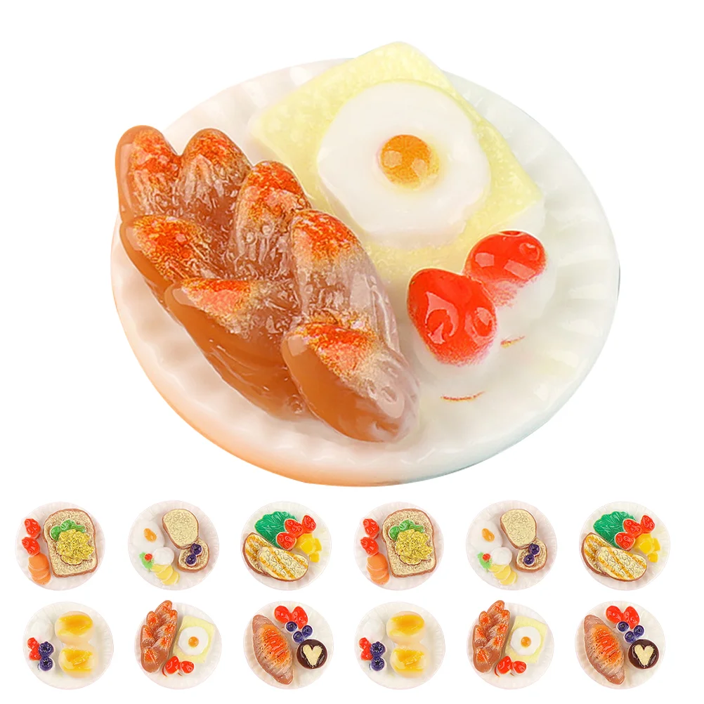 

24 Pcs Simulated Food Toys Miniature Play Snack Model Decoration Resin Fake Ornament