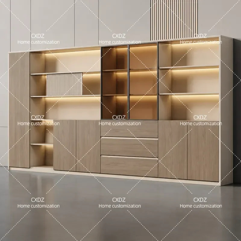 File Cabinet Data  Boss Office Background Cabinet Simple Modern Storage Cabinet Light Luxury Premium Office