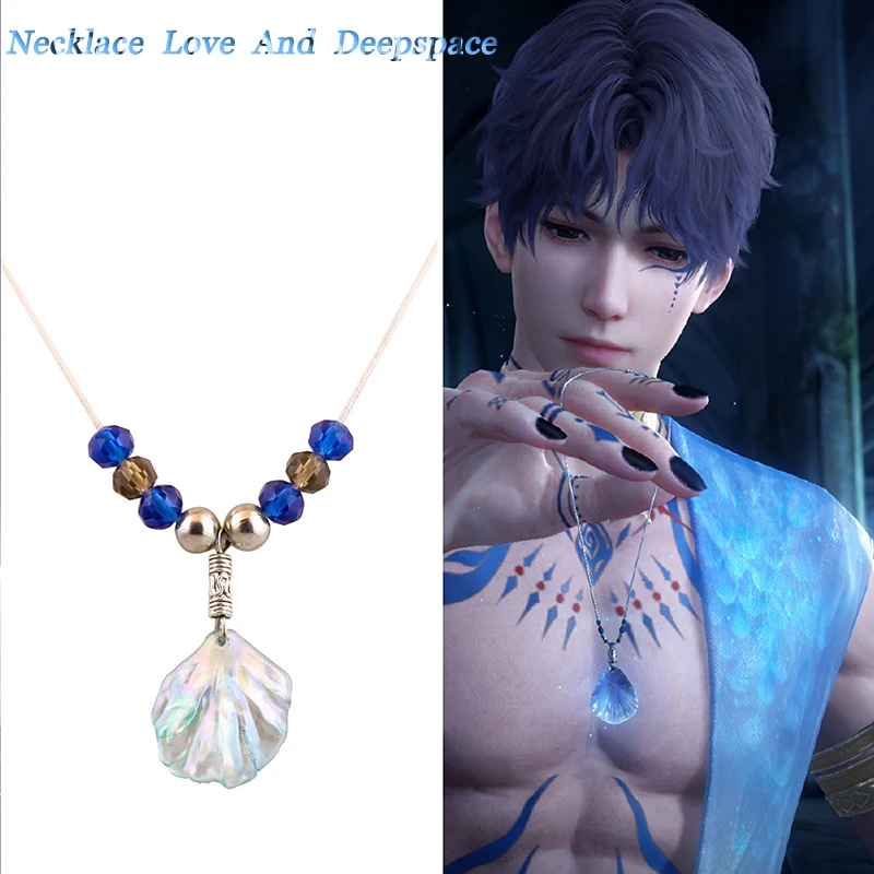 

2026 New Anime Necklace Love And Deepspace Game Figure Rafayel Blue Shell Pendant Cosplay Prop Accessories Delicacy Gift
