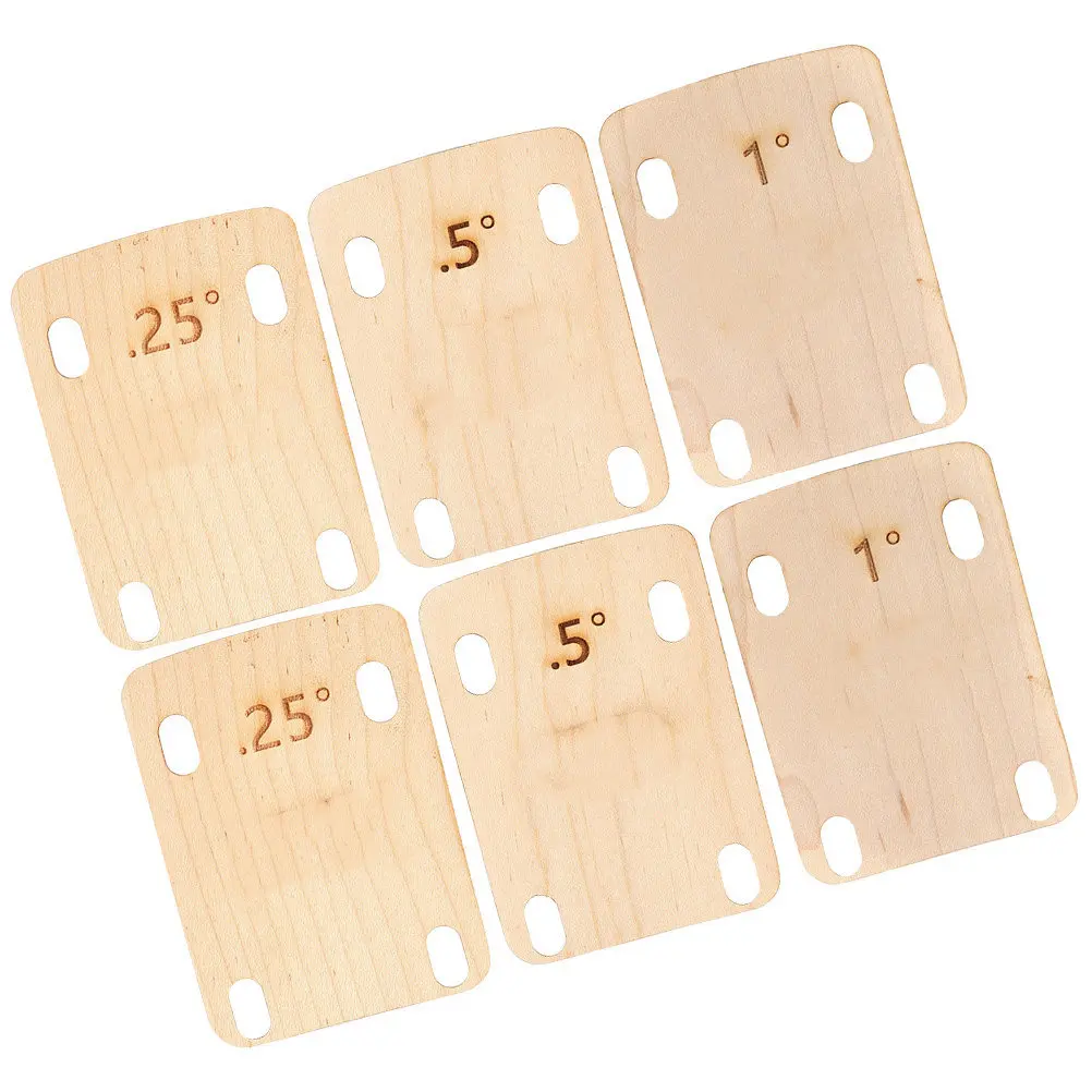 6Pcs Guitar Neck Shims Wood Material Thickened Replacement Plates Easy Use Neck Spacers Guitar Parts Thickness Shims
