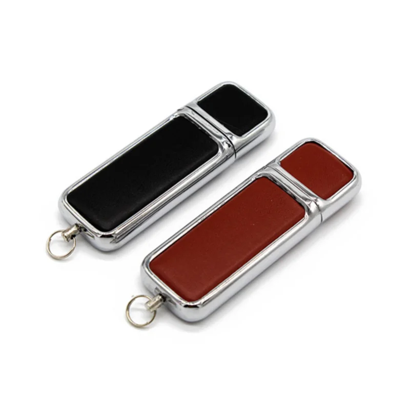 

Free Custom Color Printing LOGO Metal Strip Leather USB2.0 High-speed Flash Drive 4GB 8GB 16GB 32GB 64GB 128GB