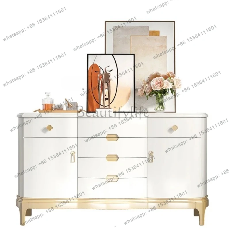 solid wood eight-bucket cabinet, bedroom drawer cabinet, simple dining room, side cabinet, partition, storage cabinet