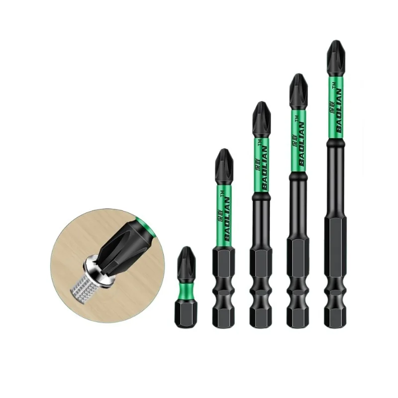 S2 Steel Magnetic Phillips Screwdriver Bits Anti-slip Coated Toothed Impact Driver Bits For Electric Power Tools Repair Work
