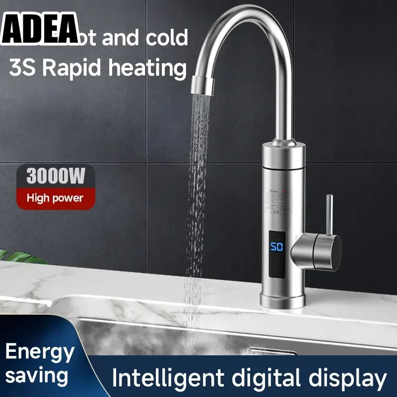 

ADEA Instant Water Heater Faucet Tankless Heaters Kitchen Hot Water Tap Bathroom Heating 220v Stainless Steel