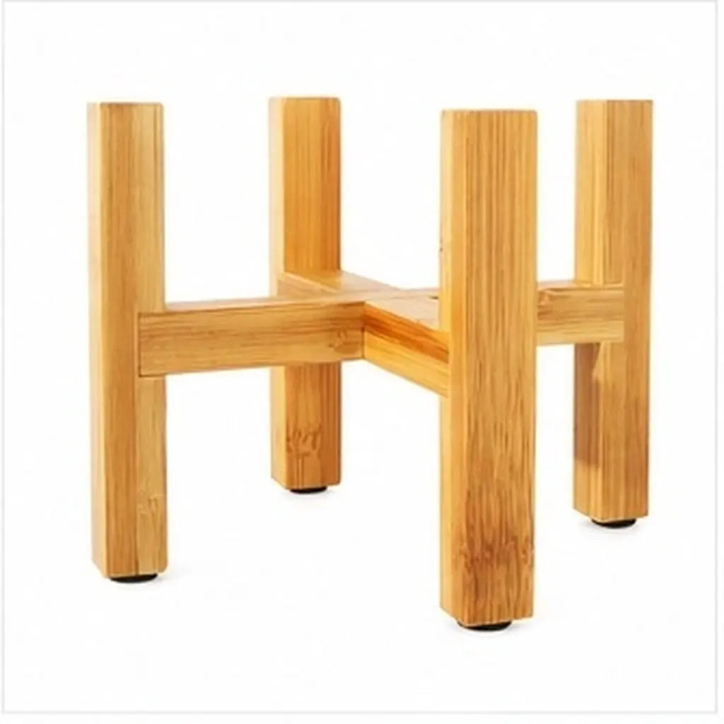 1Set Wood Plant Stand Flower Pot Holder Natural Beech Wood Stable Anti-Slip Floor Pads Indoor Outdoor Plant Pot Stand Modern