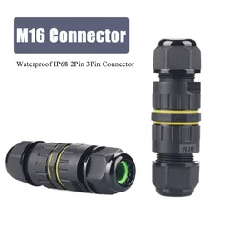 M16 2Pin 3Pin Line Connector IP68 Waterproof 17.5A 450V 2/3 Core Wiring Terminal for Outdoor Lamp 3.5-10MM Flame Retardant Joint