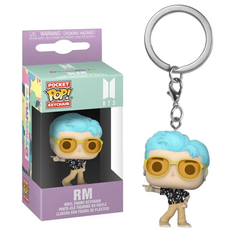 Funko POP جيب المفاتيح لعبة فريق الرجال RM SUGA JUNG KOOK JIMIN Jin V J-HOPE جيب البوب المفاتيح الفينيل الشكل جمع اللعب
