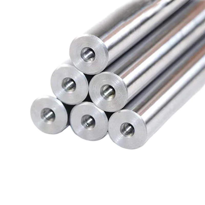 2PCS linear shaft Length100-1000mm OD8/10/12/16/20/25mm with two ends of M4/M5/M6/M8 thread hole depth of 8-16mm Chromed Harden