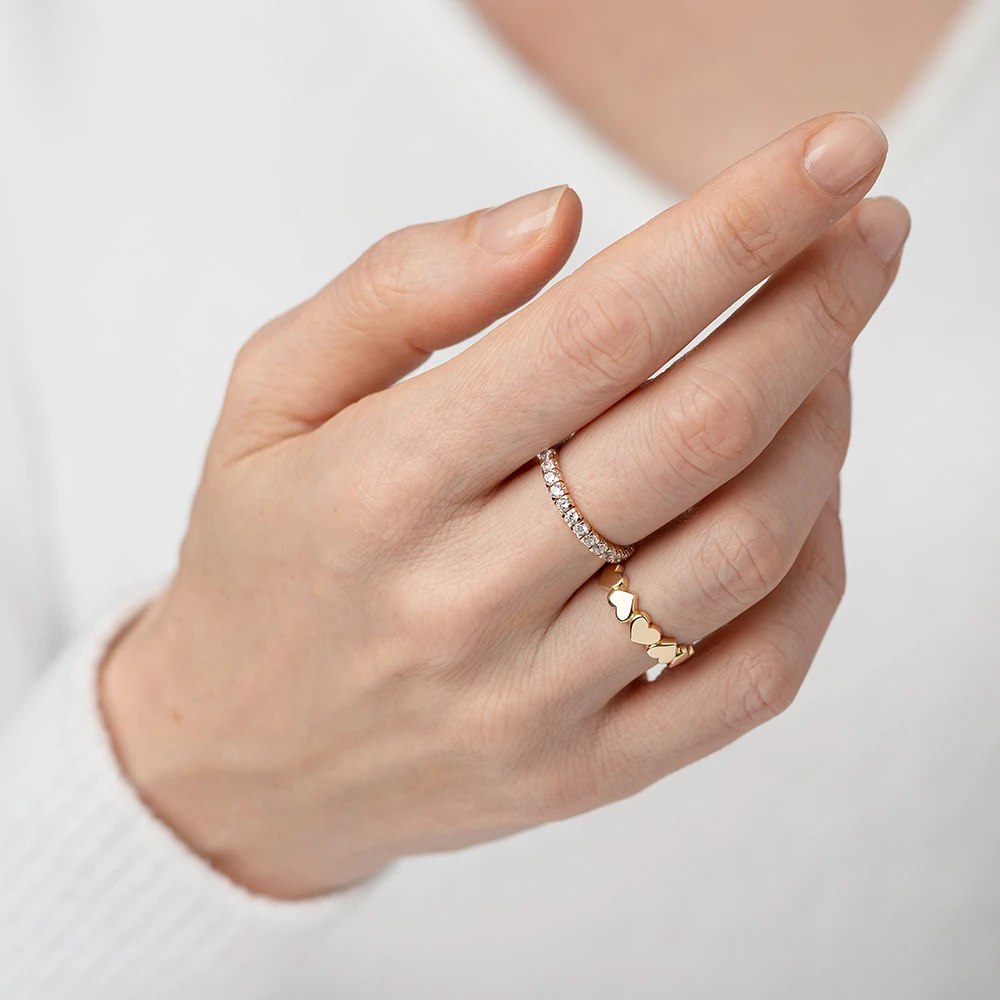 Anillos de corazón de acero inoxidable para mujer, propuesta de compromiso, anillo de boda, joyería Vintage, regalo del Día de San Valentín