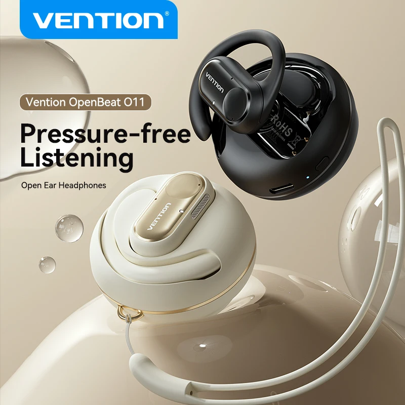 Vention Bluetooth 5.3 TWS Wireless Earphones Auricles Headphones EarHooks Headset Waterproof Sports Office Touch Control Earbuds