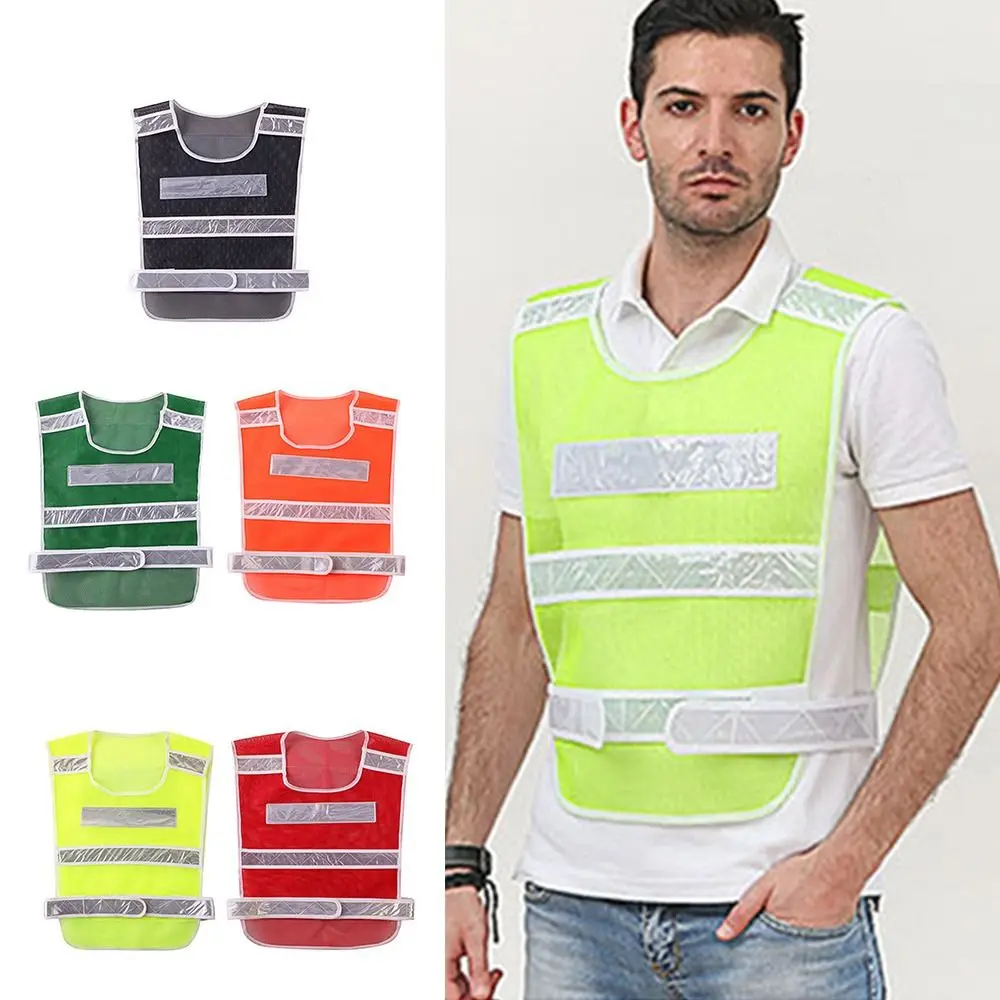 Multicolor Reflective Vest Lattice Reflective Straps Night Work Safety Vest Luminous Grenn Mesh Fabric Warning Clothing