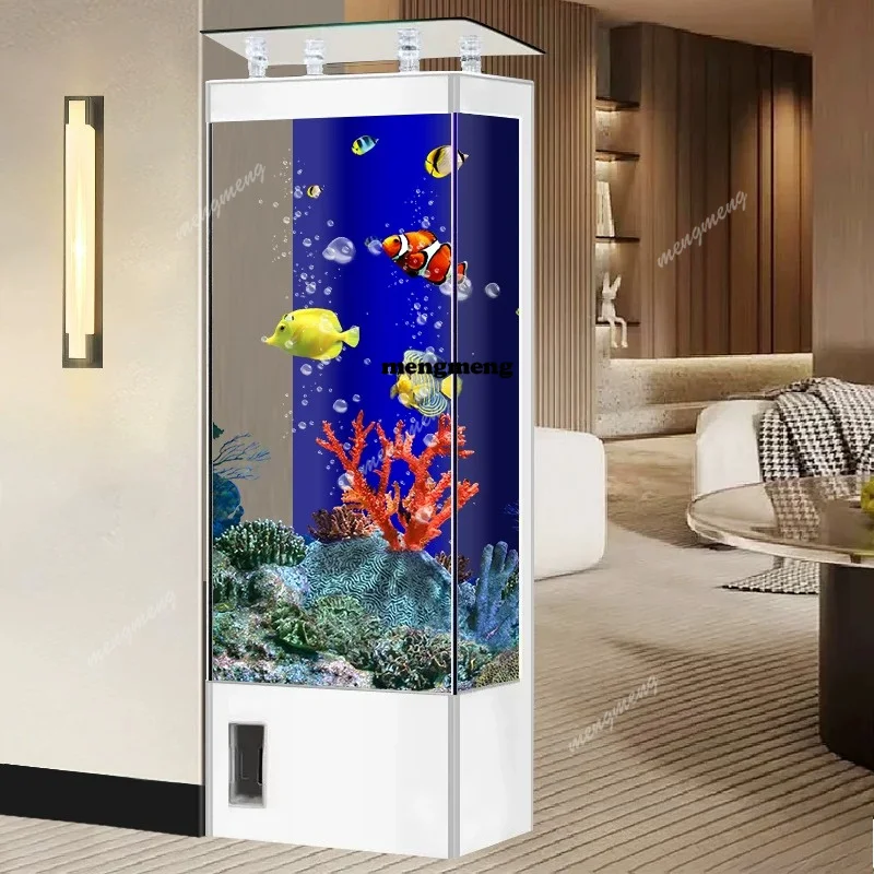 YL New smart goldfish tank, living room, household medium-sized vertical filter integrated ecological glass, no-change aquarium
