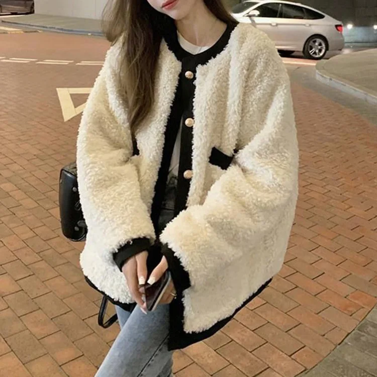 

Твидовый жакет кремового цвета, бежевого цвета, женский весенний клетчатый холст в клетку, стиль груза, с несколькими карманами, функциональные поездки на работу, повседневный бизнес