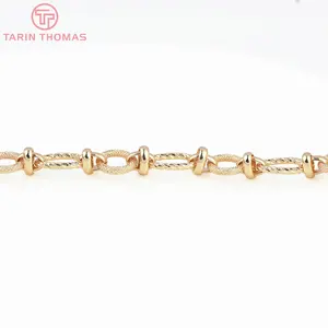 24k Goldfarbe Messing Halskettenketten, Armbandketten, Qualitäts -DIY -Schmuckfunde Zubehör, 50 cm, 11,5 x 2 mm, 8,5 x 14 mm, 8436 10 Hauptverkaufsgoldkette 24K - №4