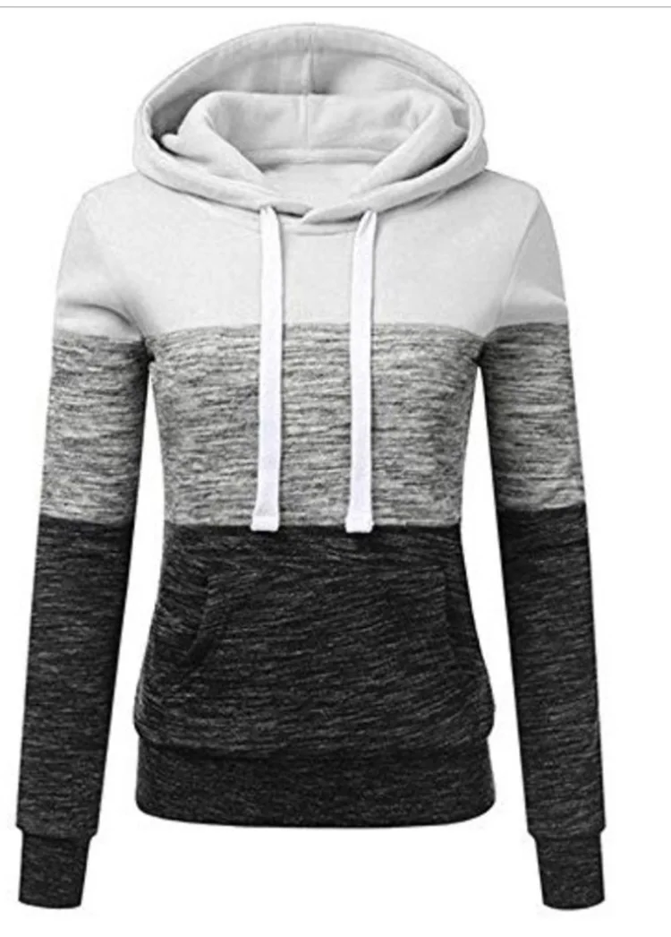 Herfst en winter nieuwe driekleurige splitjas voor heren, fleece warme losse hoodie met lange mouwen