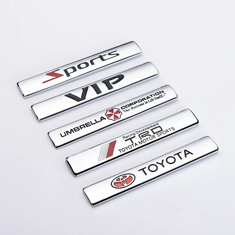 3D metal car logo sticker VIP sport badge decal for Toyota Yaris Corolla Prius Auris CHR Camry RAV4 Avalon Avensis Sienna 4Runne