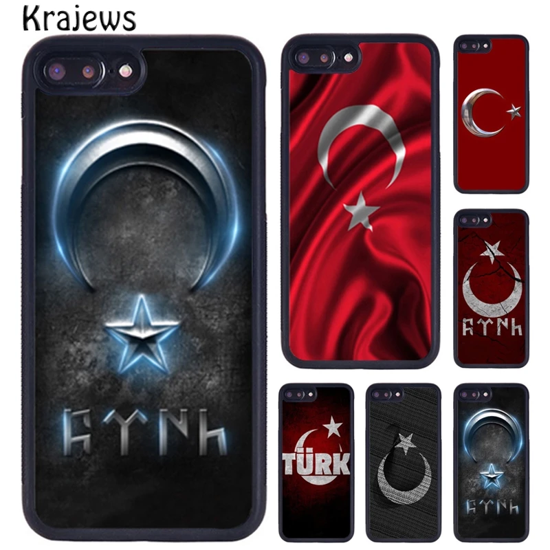 Krajews Republic Turkey Flag Phone Case For iPhone 16 15 14 X XR XS 11 12 mini 13 Pro MAX Plus cover shell coque