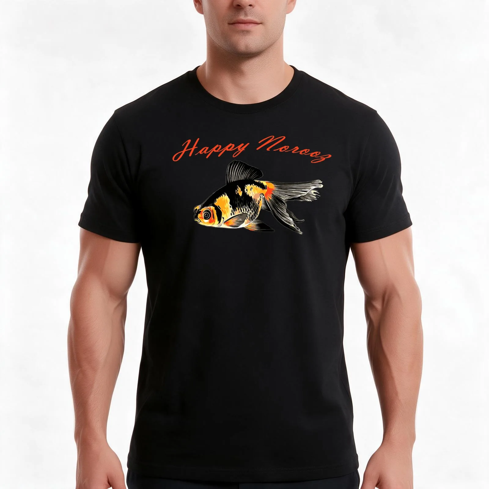 Happy Norooz Demekin Goldfish Persian New Year T-Shirt Summer Casual Cotton Tee Oversized Streetwear Tops Unisex Men Women