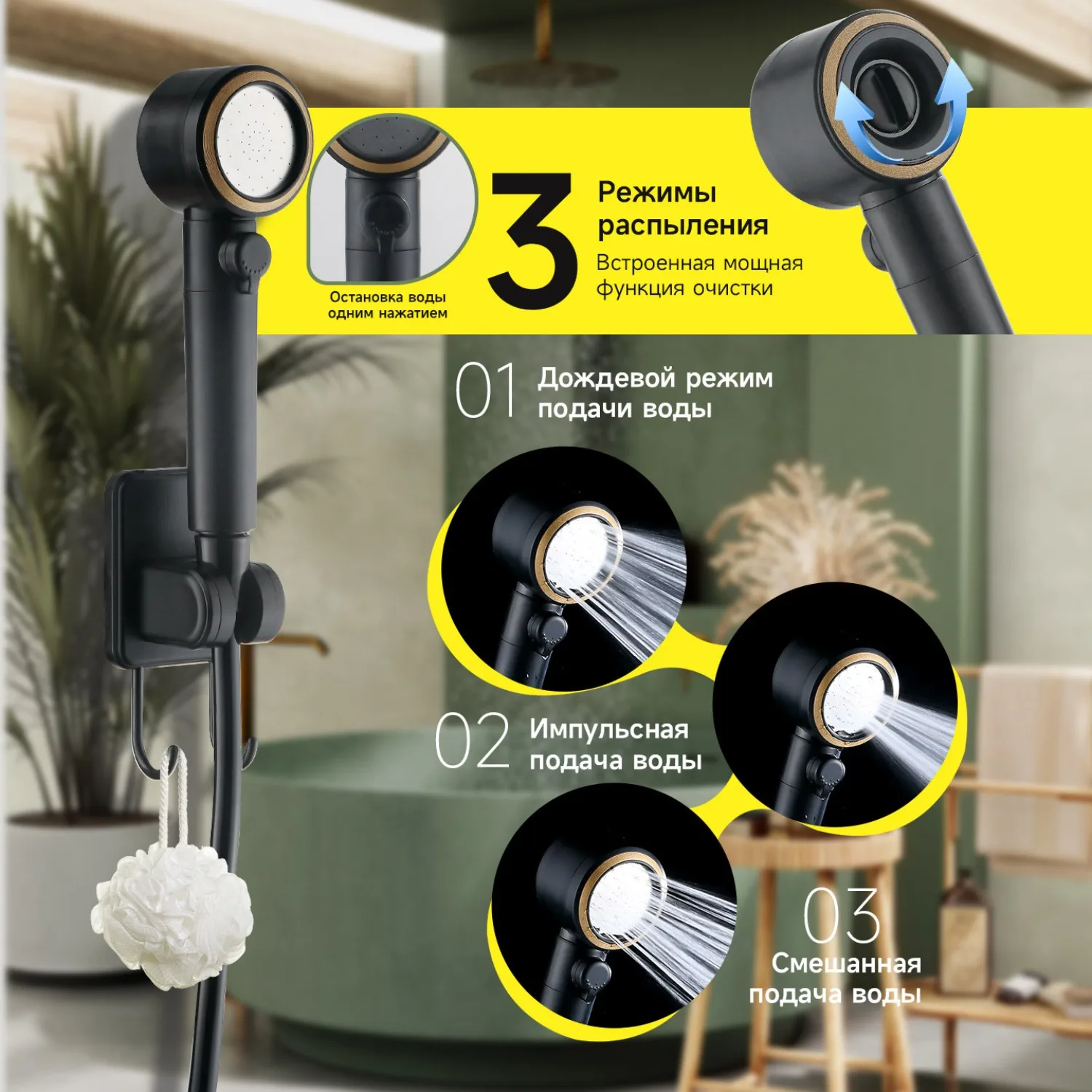Camping Shower Pump RV Outdoor Shower Kit Camp Shower W/Full Screen Intelligent Digital Display Adjustable 8000mAh
