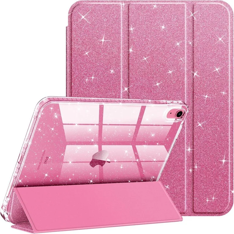 Für iPad A18 12. Gen. A16 11. Gen. 10. Gen. 10.2 10.5 Air4/5 11 Zoll Hülle mit Stifthalter Glitzernd Funkelnd Dreifach Faltbarer Ständer Tablet-Schutzhülle