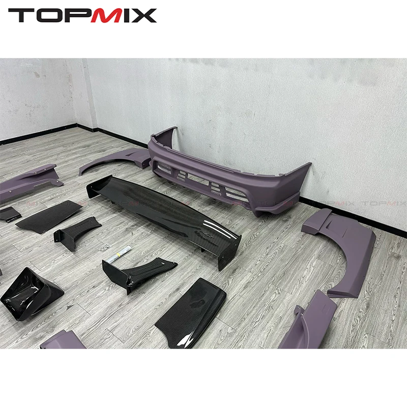 For Mitsubishi  Lancer Evolution EVO 7/8/9 Carbon Fiber Body Kit Front Rear Bumper Spoiler view 5