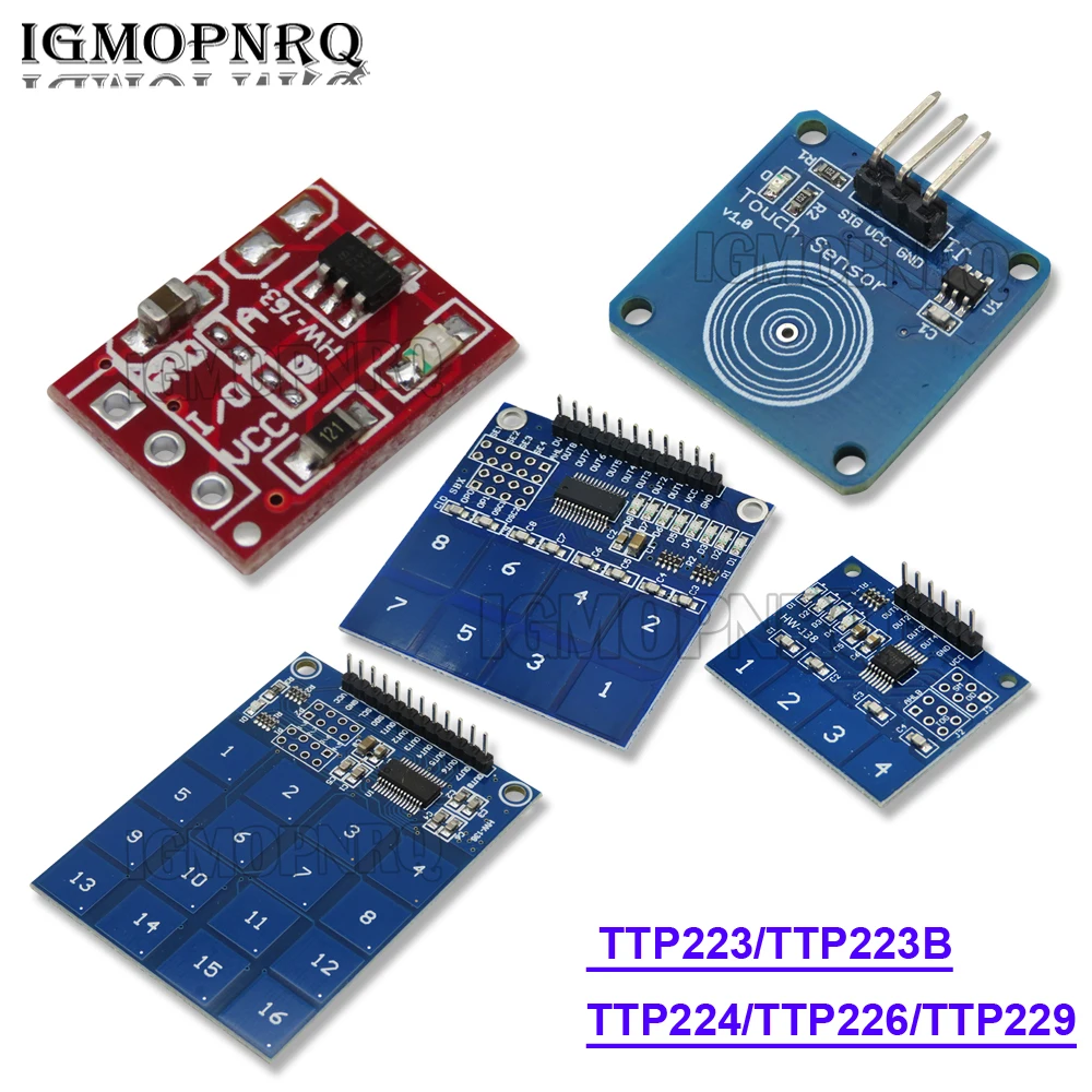 Цифровой сенсорный переключатель TTP223/TTP223B/TTP224/TTP226/TTP229, сенсорный цифровой 1/4/8/16 канальный модуль конденсатора с микросенсорной клавишей