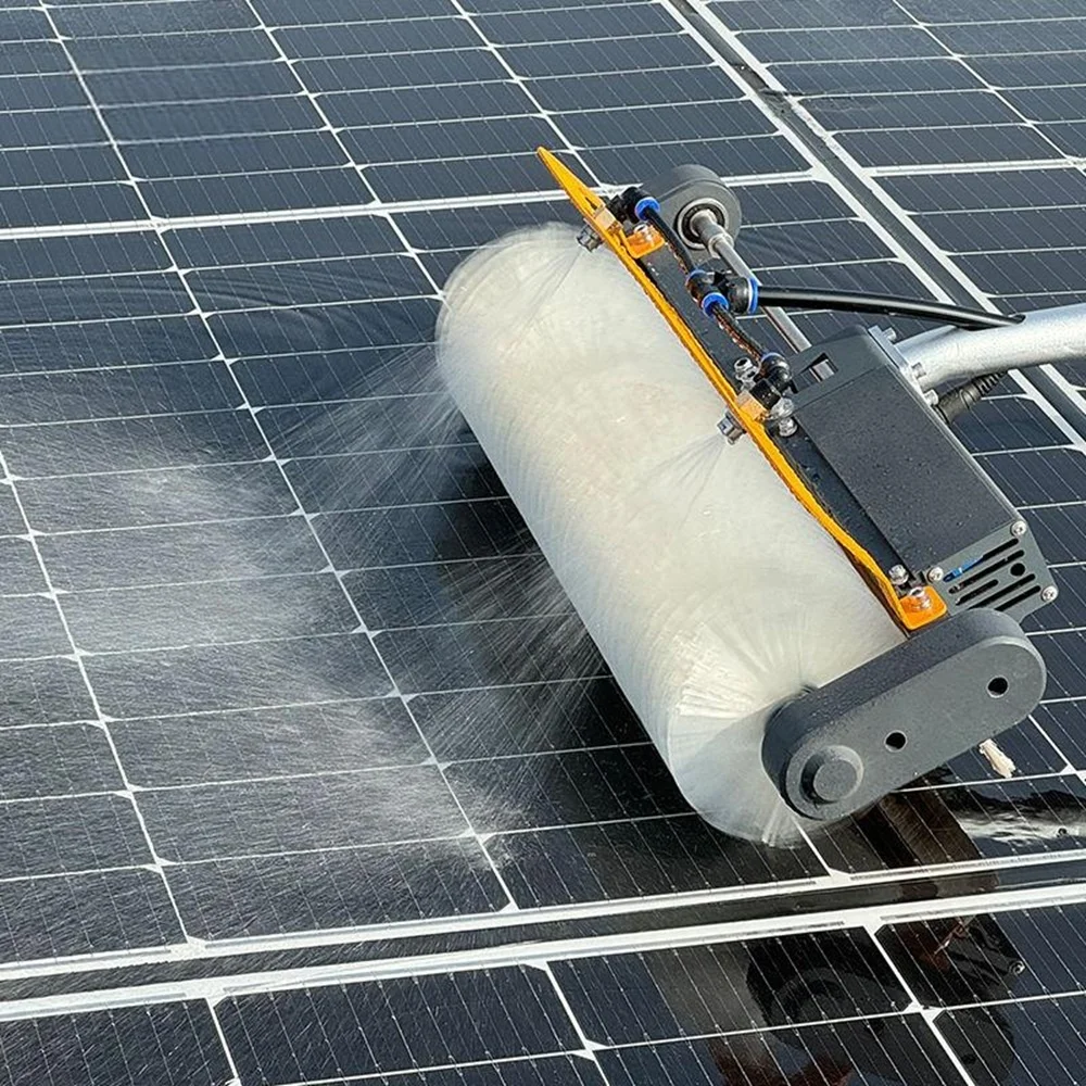 8.5M Carbon Fiber Rod Solar Module Washing Portable Solar Panel Cleaning Brush X5 Gooseneck Rolling Brush