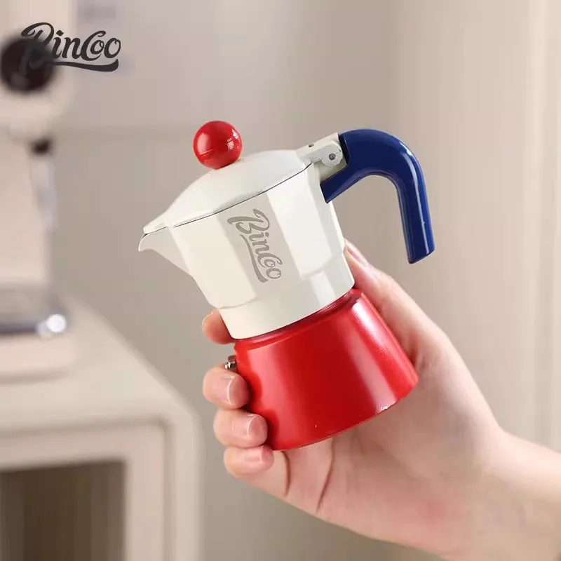 Bincoo Moka Pot Household Espresso Coffee Pot High Pressure Extraction Aluminium Alloy Coffee Pot With 100 Round Filter Papers