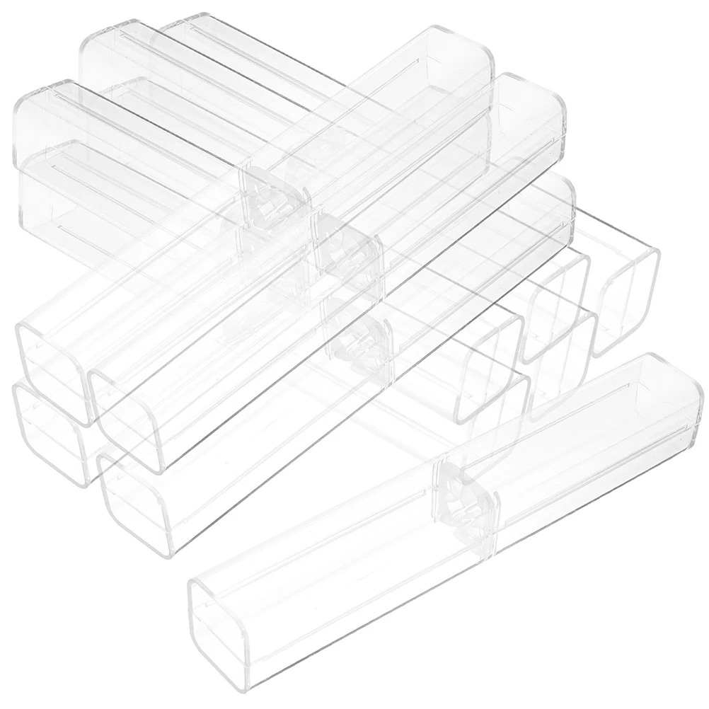 

50Pcs Transparent Pen Boxes Clear Pencil Cases Portable Pen Storage Organizer Gift Display Stationery Box Pens Display Stand