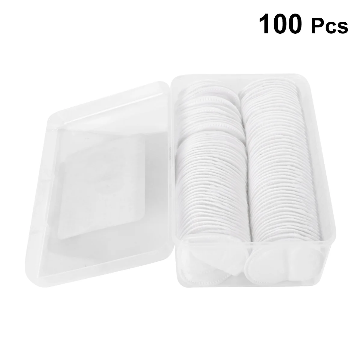 100pcs Non-woven Three Layers Fabric Pads Makeup Remove Pads Nail Polish Remover Round Facial Cotton Pads (White)