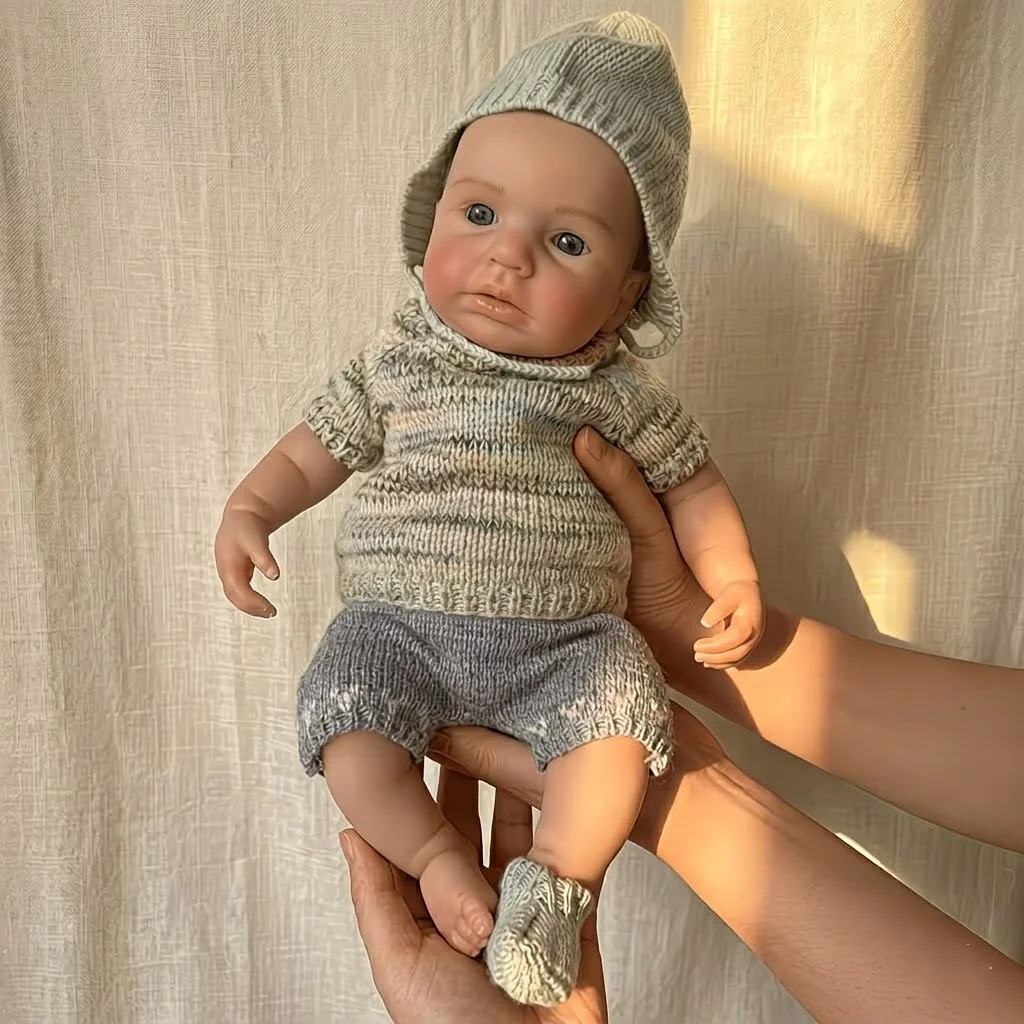 

Open Eyes 33CM Loulou Painted Silicone Girl Doll With Open Mouth Soft Touch Washable Lifelike Newborn Girl Silicone Doll