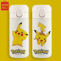 MINISO Pikachu 450ml Sport Water Bottle Direct Drinking Insulated Tumbler Portable Cartoon Cute Leak Proof Coffee Thermos Cup