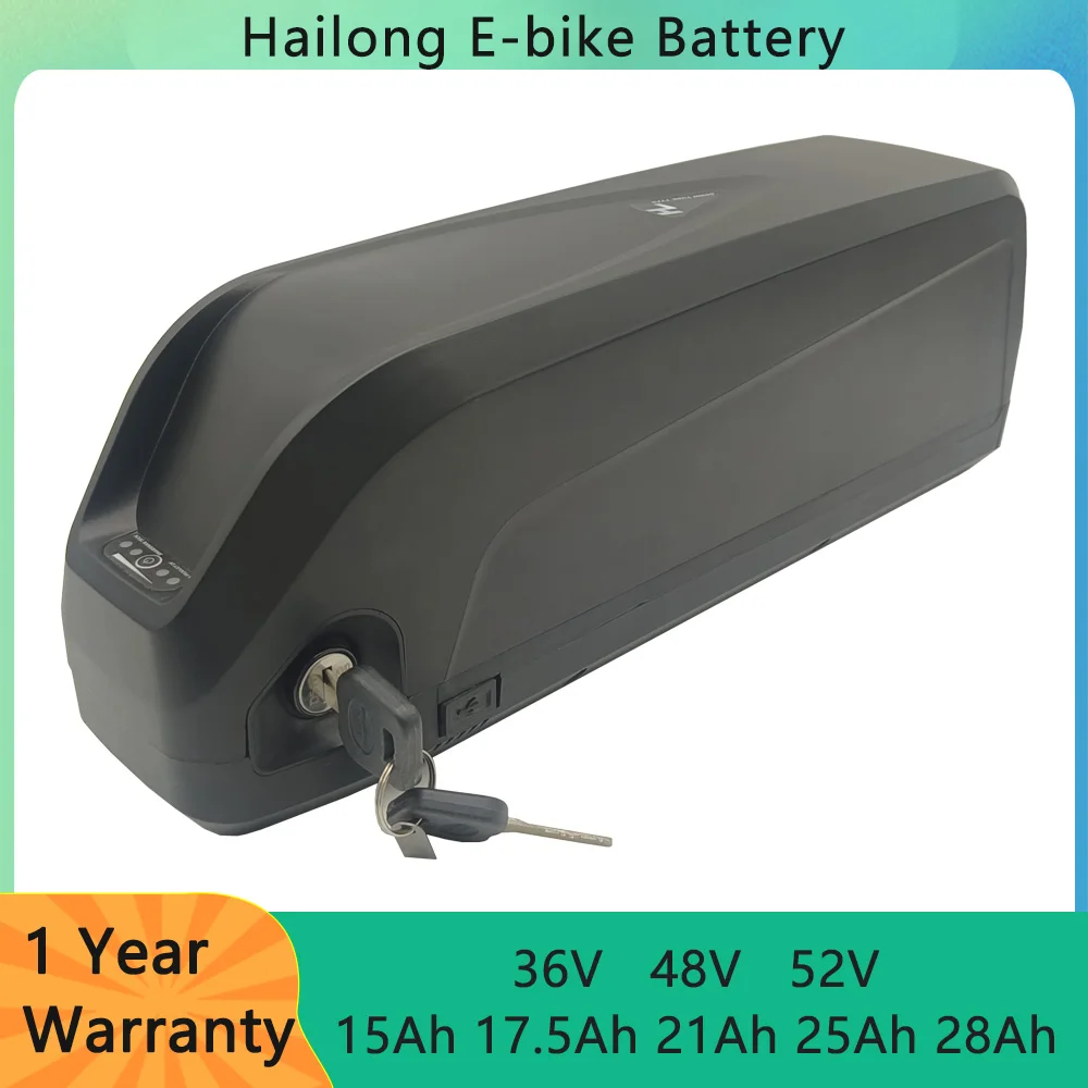 Hailong E-Bike Battery 36V 48V 52V 15Ah 20Ah 25Ah Down Tube Batteria Pack For 350W 500W 750W 1000W motor Electric Mountai