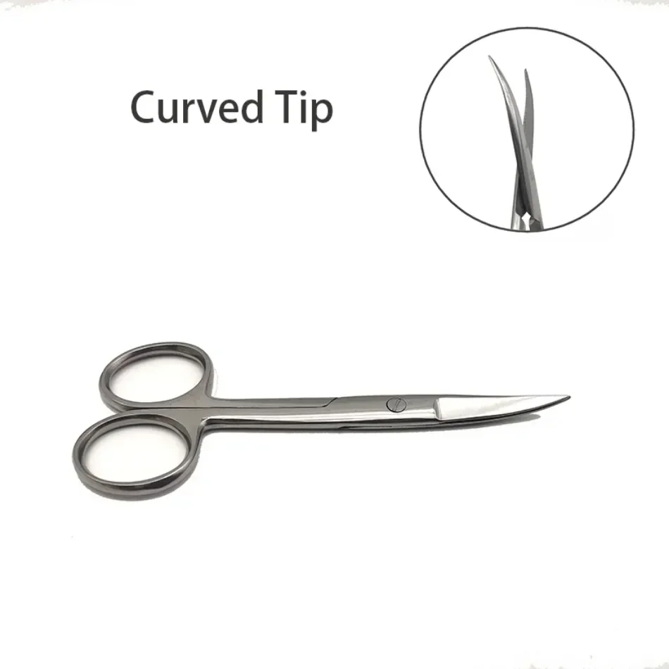 Medical Stainless Steel Surgical Scissors Straight Tip Curved Tip Student Training Laboratory Gauze Suture Removal Scissors