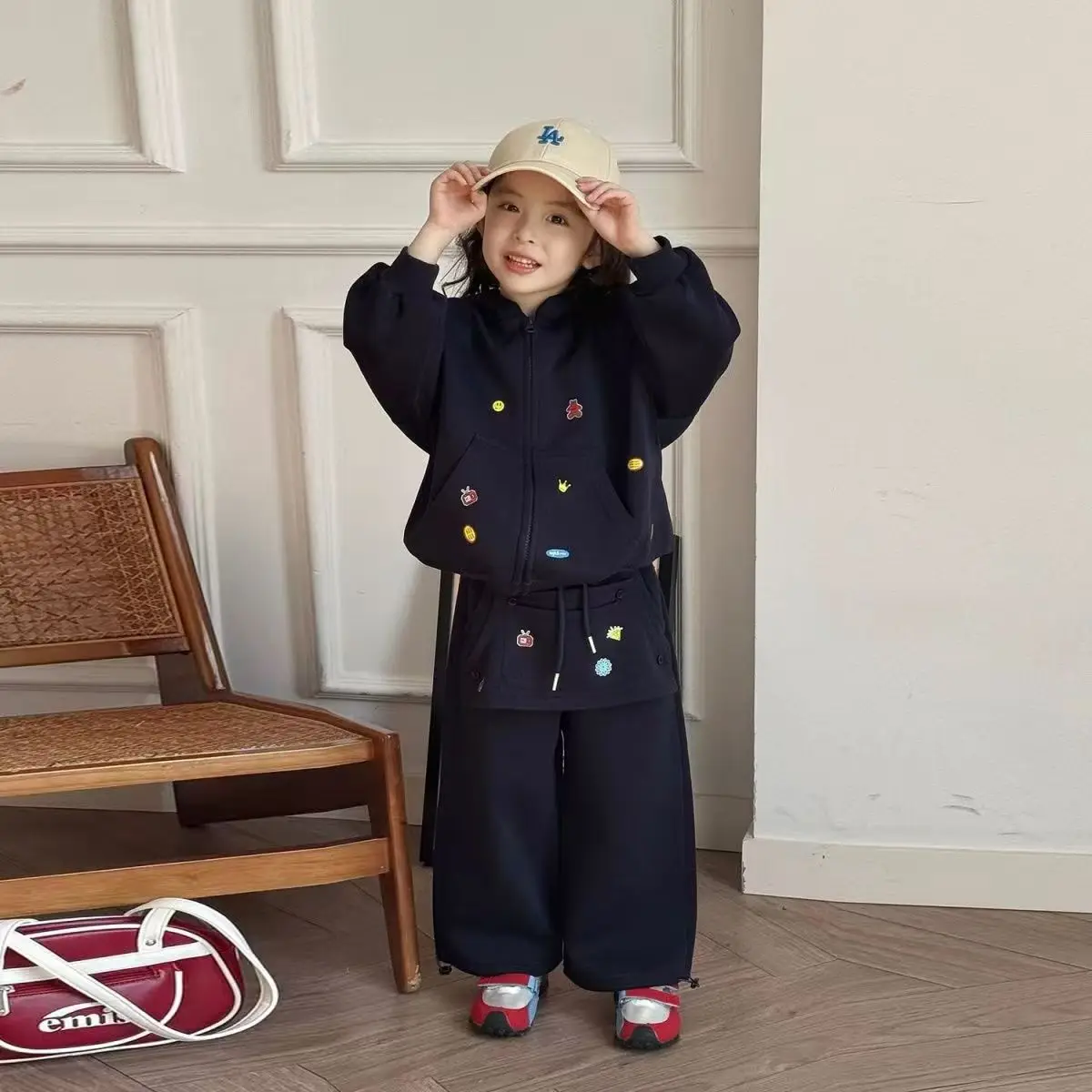 

Sweater Hooded Printed Coat Grils Children Korean Loose Casual Fashionable Sweet Soft Comfortable All-matching