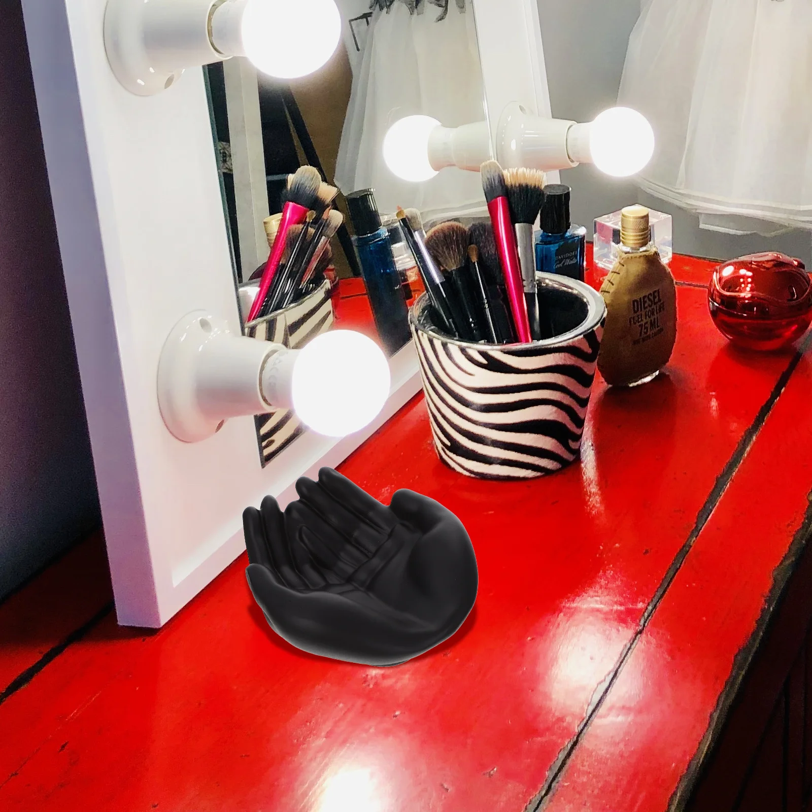 

Resin Palm Jewelry Storage Plate Fashion Jewelry Organizer Tray Desktop Ring Dish Earring Holder Resin Palm Vintage Ring Dish