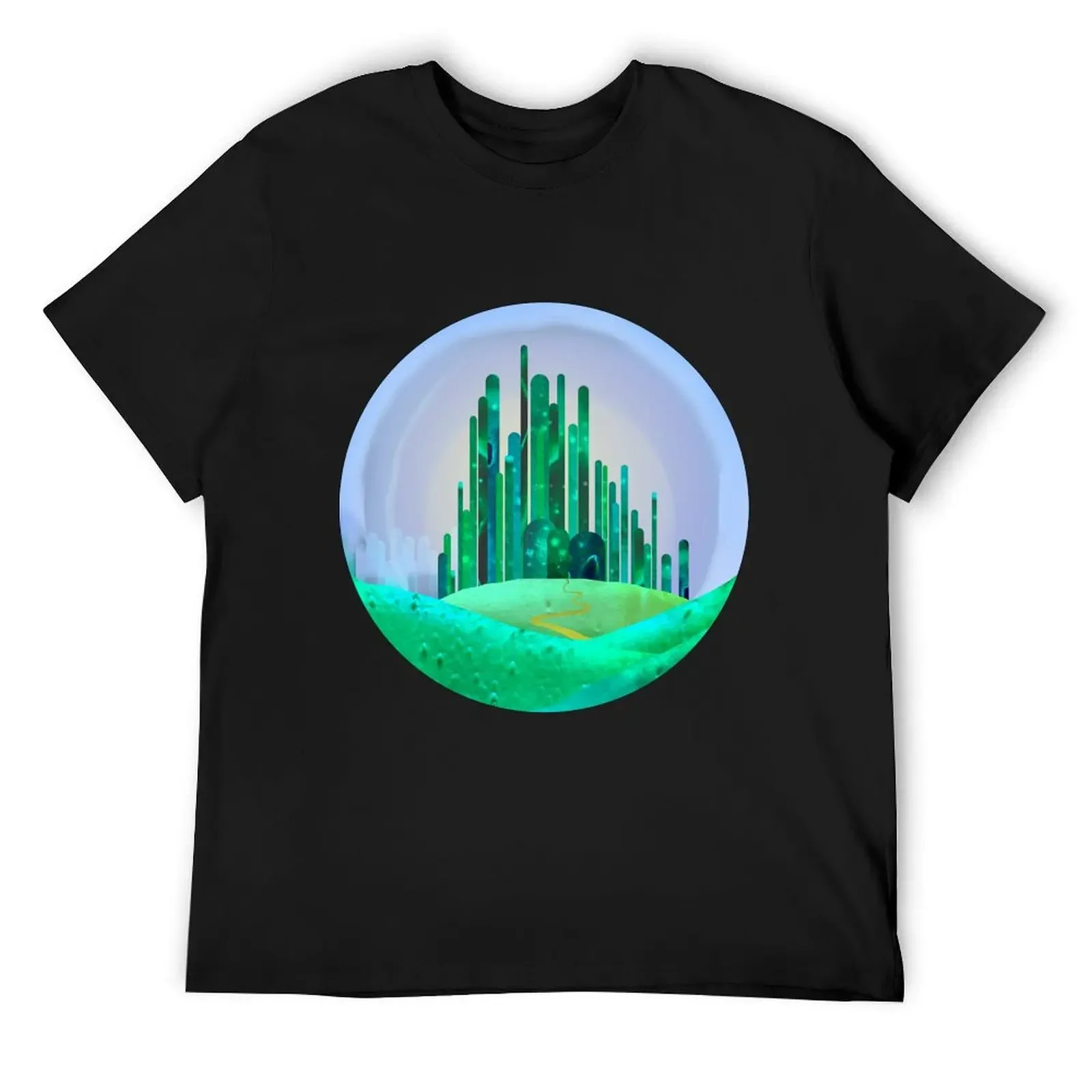 Far away city on the hill T-Shirt quick-drying graphic tee shirt man t shirt plus size men clothing