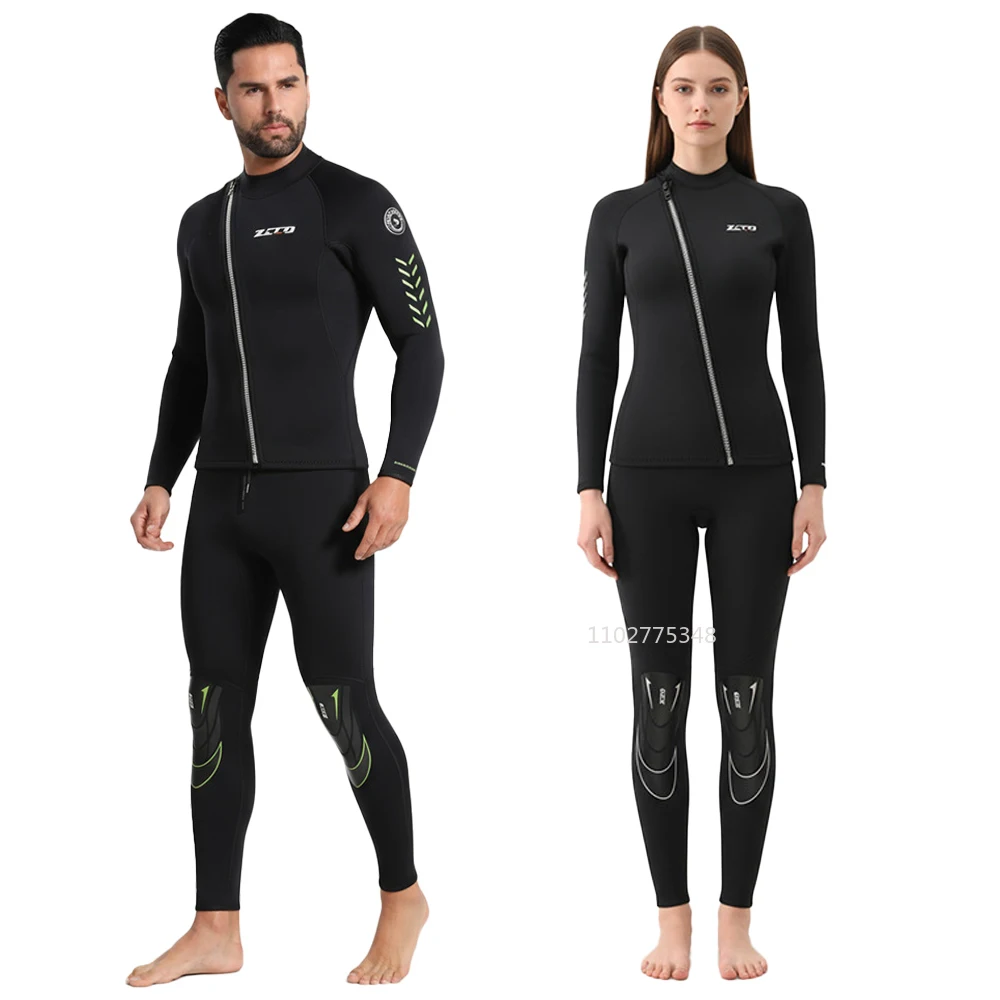 3mm Neoprene Wet Suit Men Women Keep Warm Long Sleeve Front Zipper Diving Suit Scuba Surfing Jellyfish Swimming Dive Wetsuit