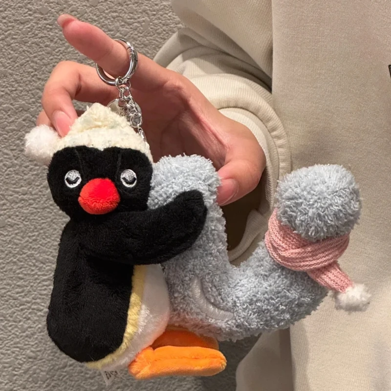 Hot Pingu Pengu Penguins Stay At Home Series Toys Rabbit Pingu Keychain Pendant Pingu Warmth Hugging Backpack Cute Gift Toys