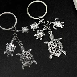 Creative Turtle Keychains Simple Alloy Ocean Tortoise Pendant Keyring Women Men Handbag Decoration Car Key Chain Souvenir Gift