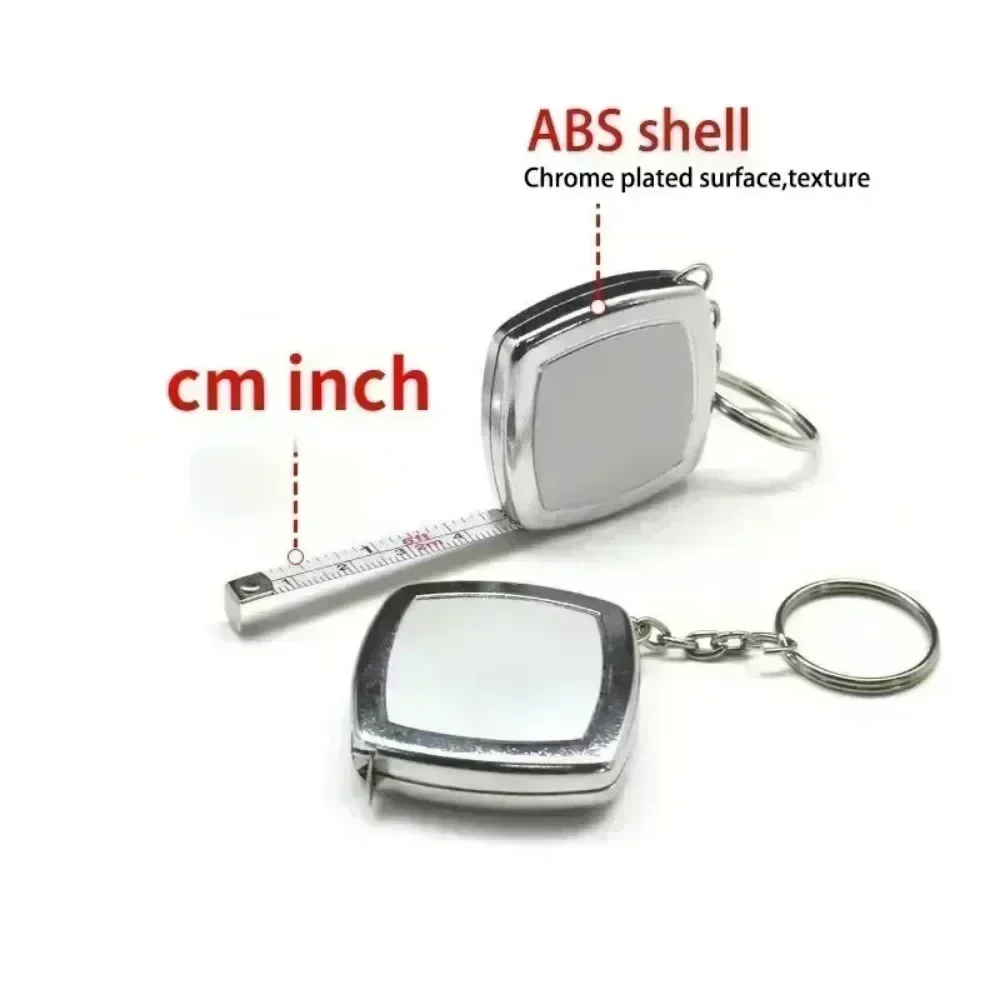 2 Meter Mini Steel Tape Measure - Dual Metric & Imperial Scale, Key Ring Design for Portable Pocket Carry